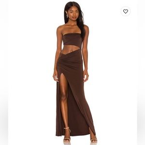 Brown Lotte Gown by NBD